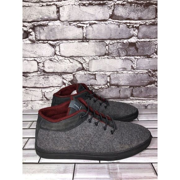 Baabuk Sky Wooler Gray High Top Wool Fabric Sneakers Shoes Men Sz 42EU/9M US - Picture 1 of 16